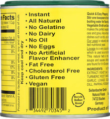 Seitenbacher can back shows ingredients and sustainable sourcing details.