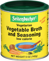 Seitenbacher Vegetable Broth and Seasoning can front for quick flavorful soups.