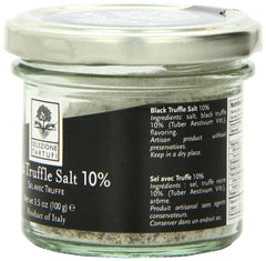 Selezione Tartufi salt shaker captures truffle aroma adding depth to pasta and eggs