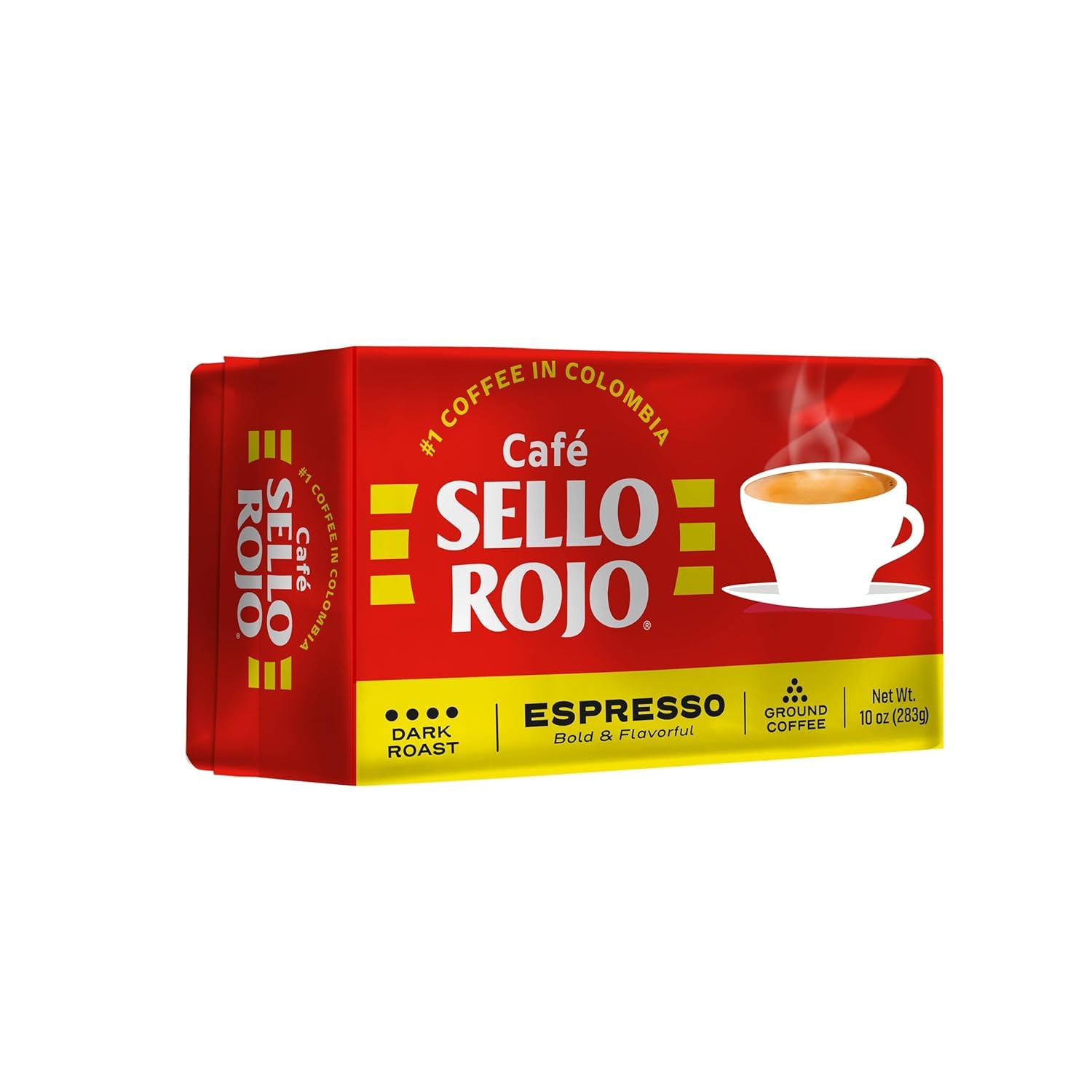 Sello Rojo Espresso Brick packaging sealed to preserve aroma and freshness for home brewing