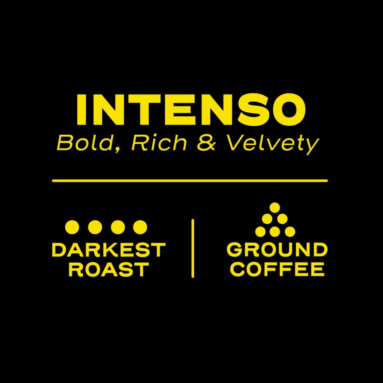 Sello Rojo Intenso Darkest Roast ground coffee ready for moka pot.