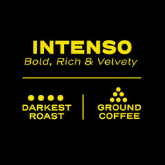 Sello Rojo Intenso Darkest Roast ground coffee ready for moka pot.
