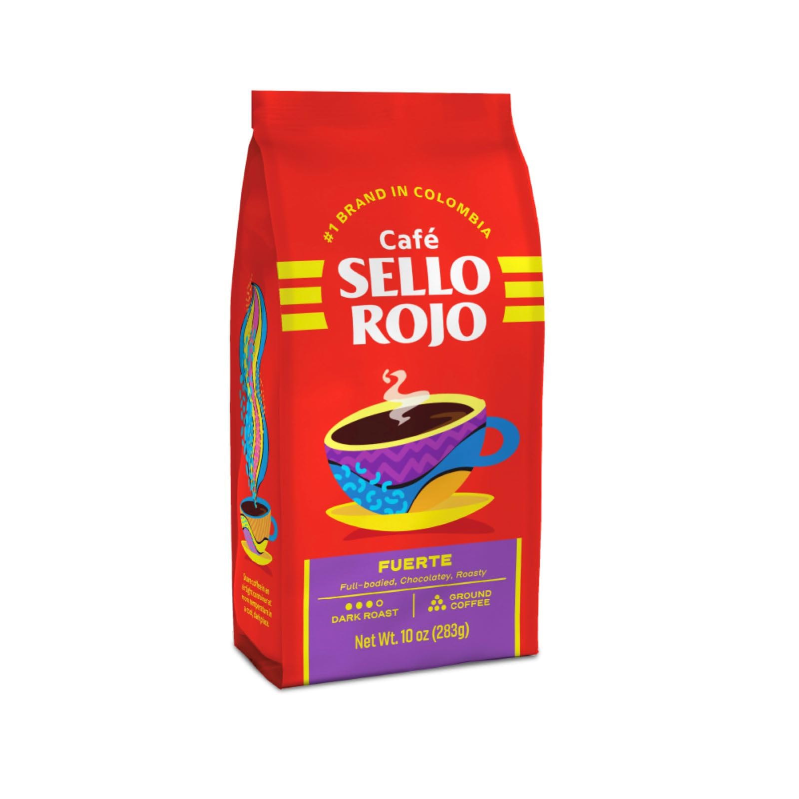 Sello Rojo strong dark roast coffee bag for bold morning brews.