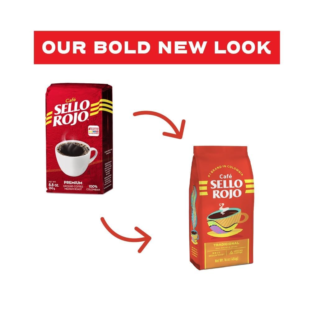 Sello Rojo Tradicional aroma: freshly roasted beans releasing inviting scent for morning brew.