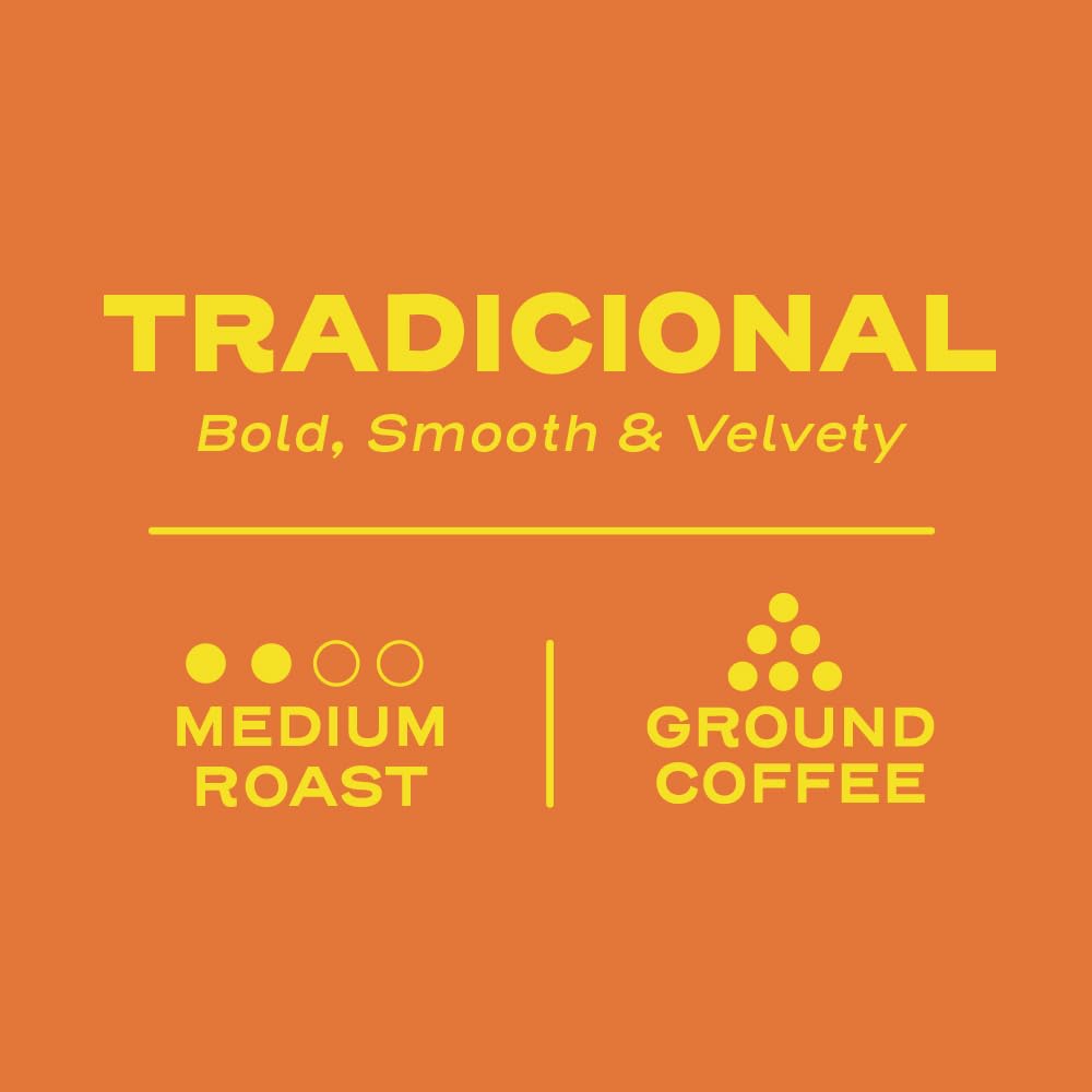 Close-up of Sello Rojo Tradicional Medium Roast beans releasing rich aroma