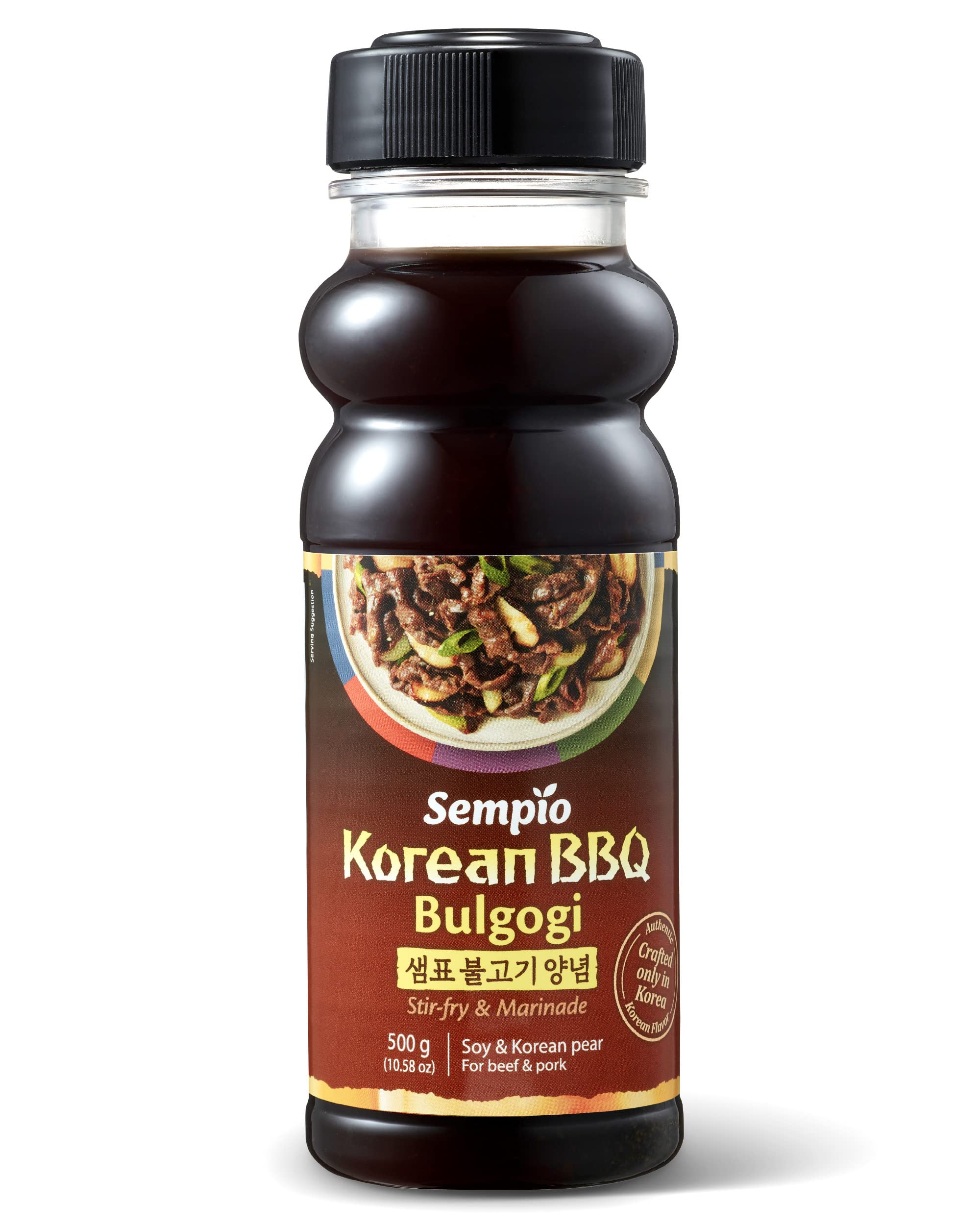 Sempio Bulgogi sauce bottle ready for marinating, delivering authentic sweet-savory Korean flavor.