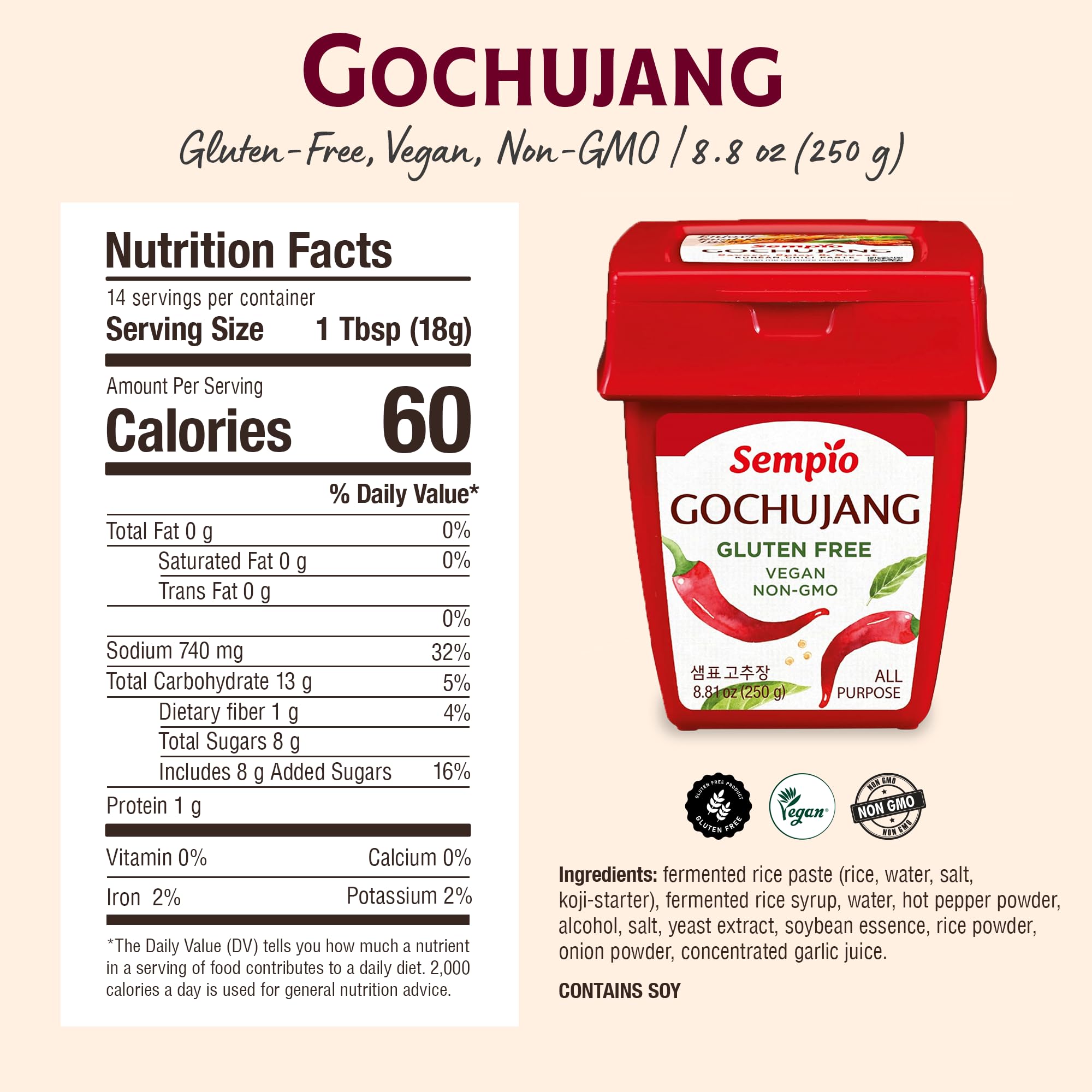 Sempio gochujang spoonful showing creamy texture ideal for sauces