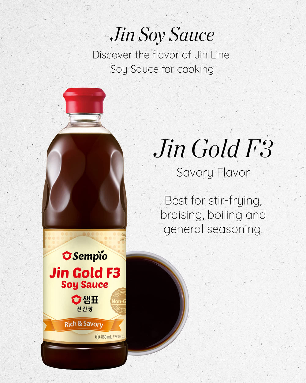 Authentic Korean cuisine pairing with Jin Gold F3 on a dish.