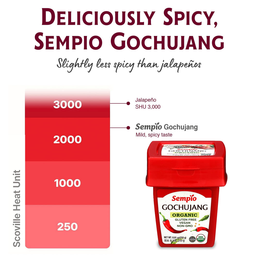 Sempio Gochujang spoon dip showing rich color ideal for dipping or mixing.