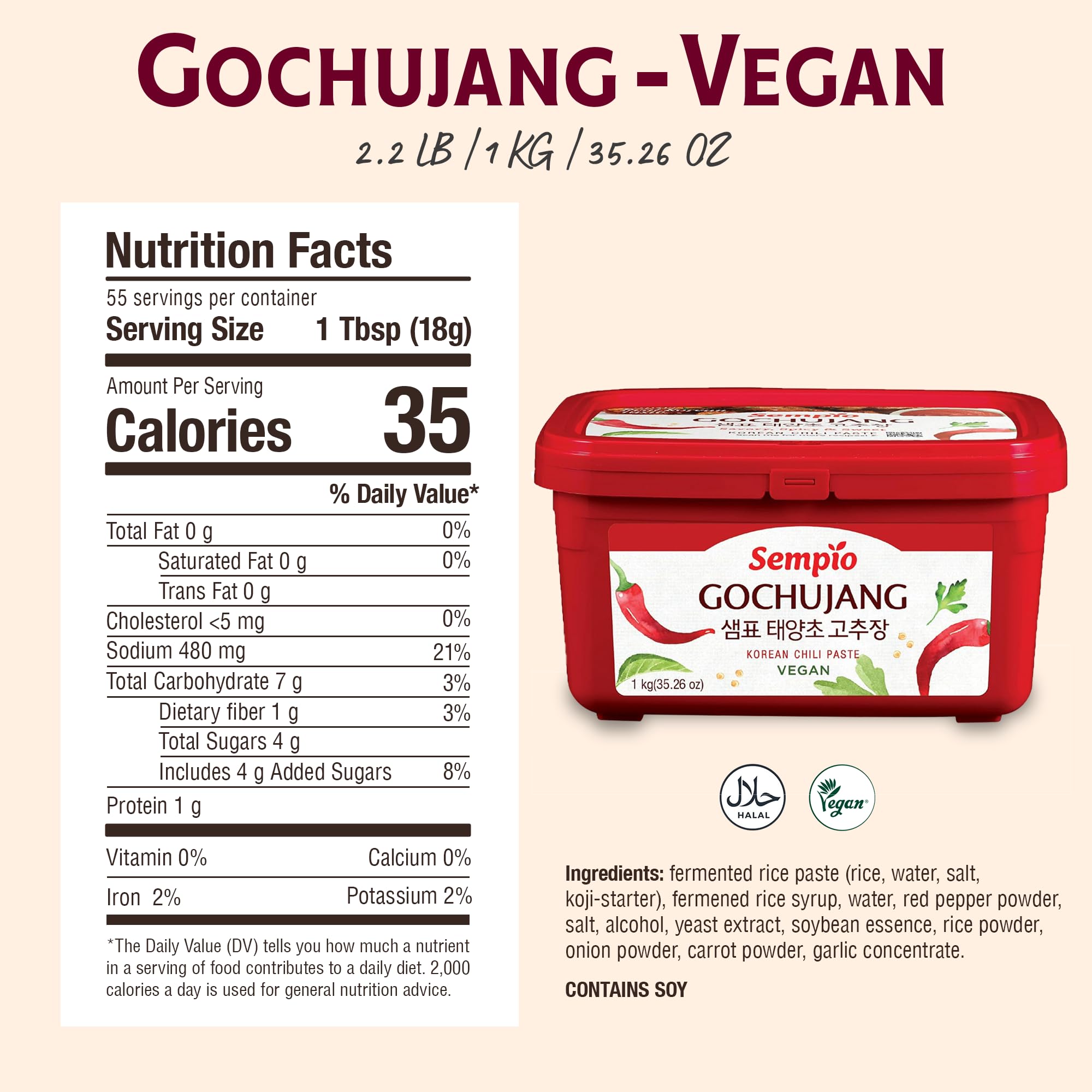 Sempio vegan gochujang sun-dried ingredients for deep flavor