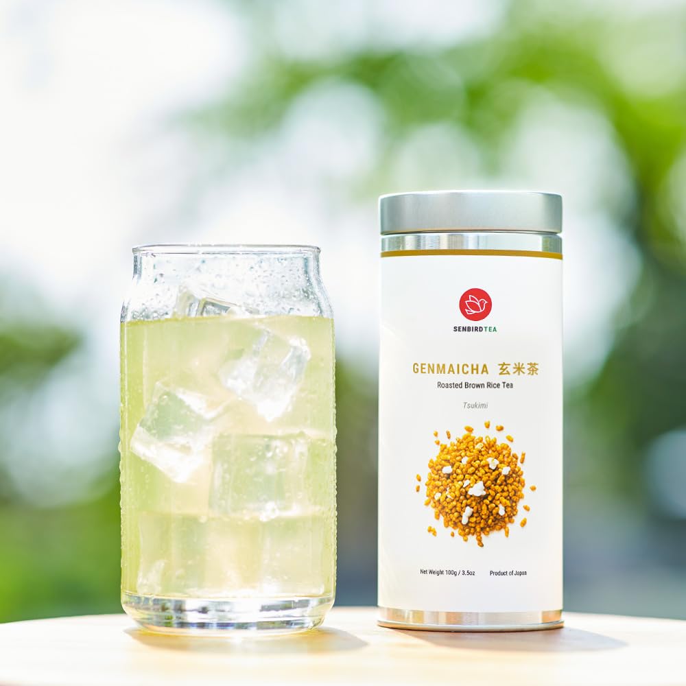 Aroma of Senbird Genmaicha fills the kitchen with roasted fragrance.