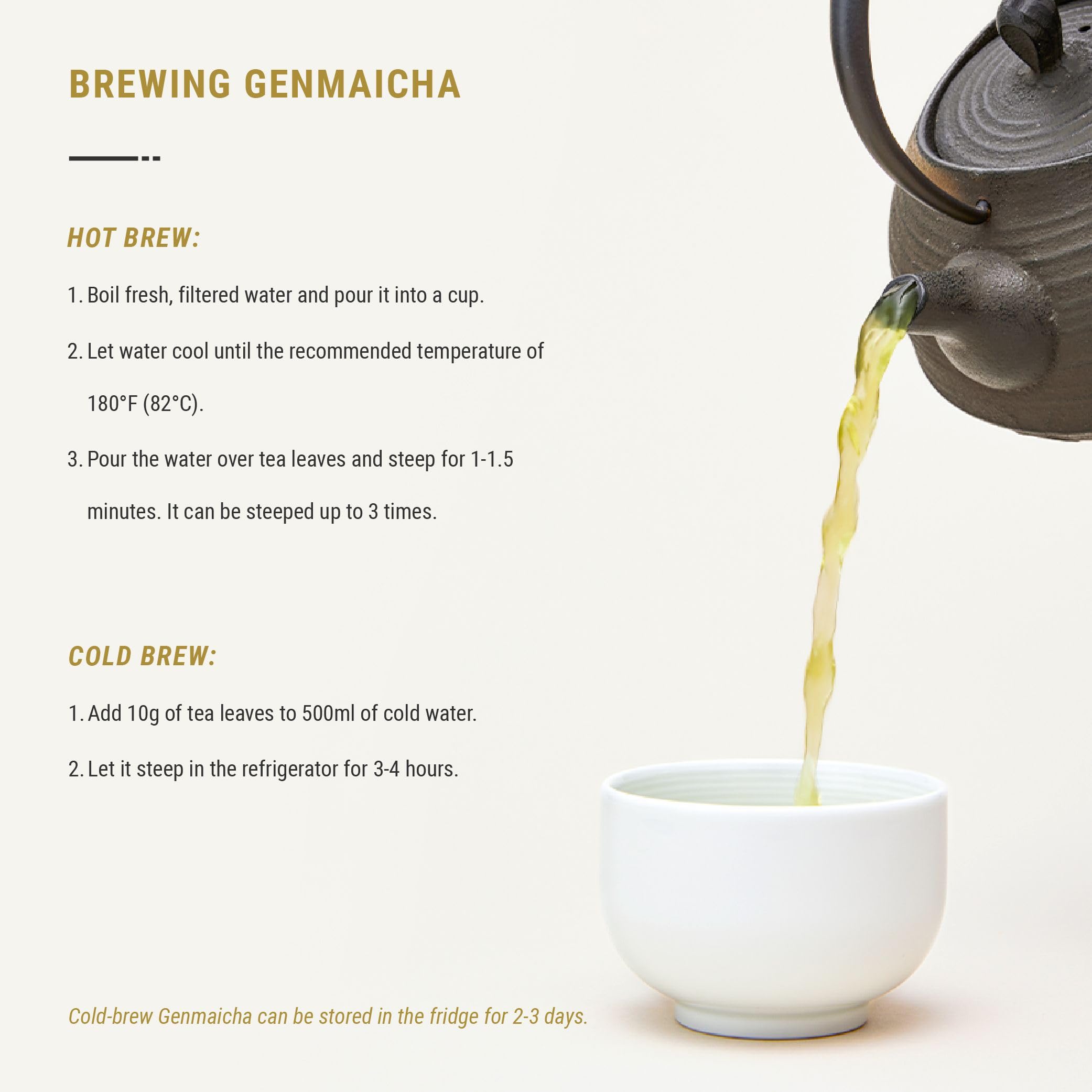 Senbird Genmaicha aroma features toasty rice notes and sweetness