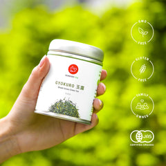 Senbird Gyokuro brewed cup releases a delicate aroma for savoring.
