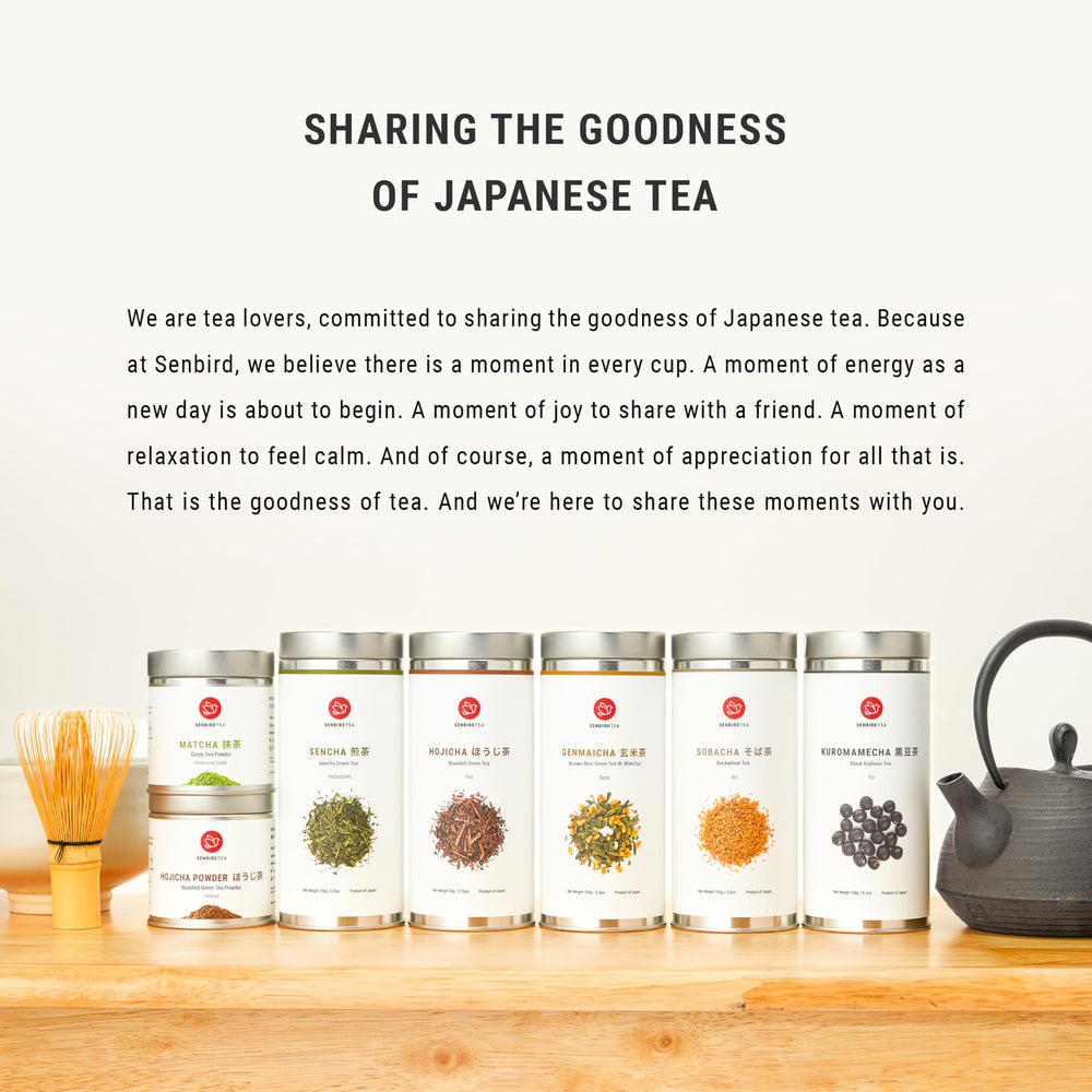 Senbird Gyokuro gift-ready tin display ideal for tea lovers.