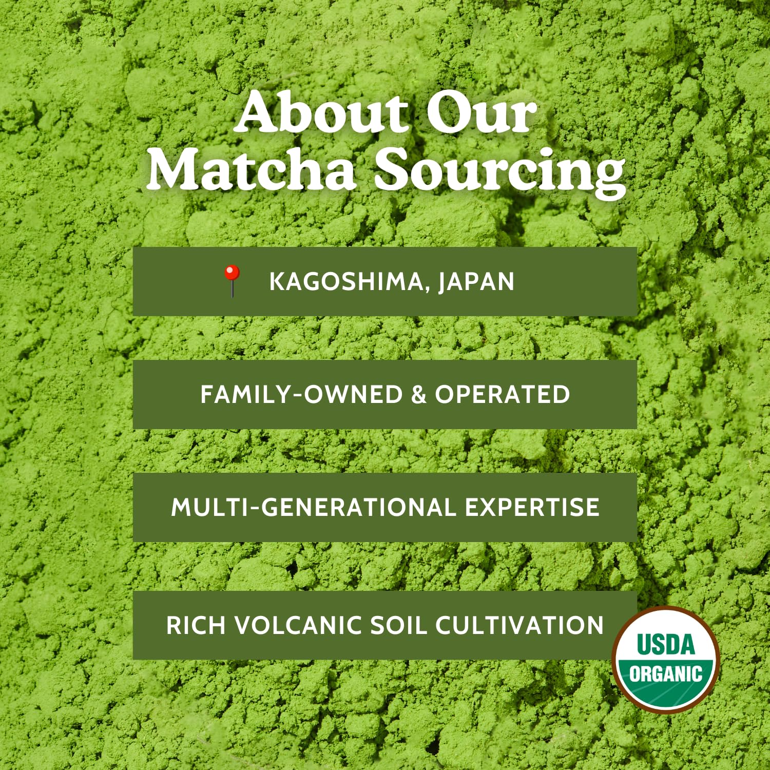 Creamy matcha latte with SENCHA NATURALS ceremonial-grade powder