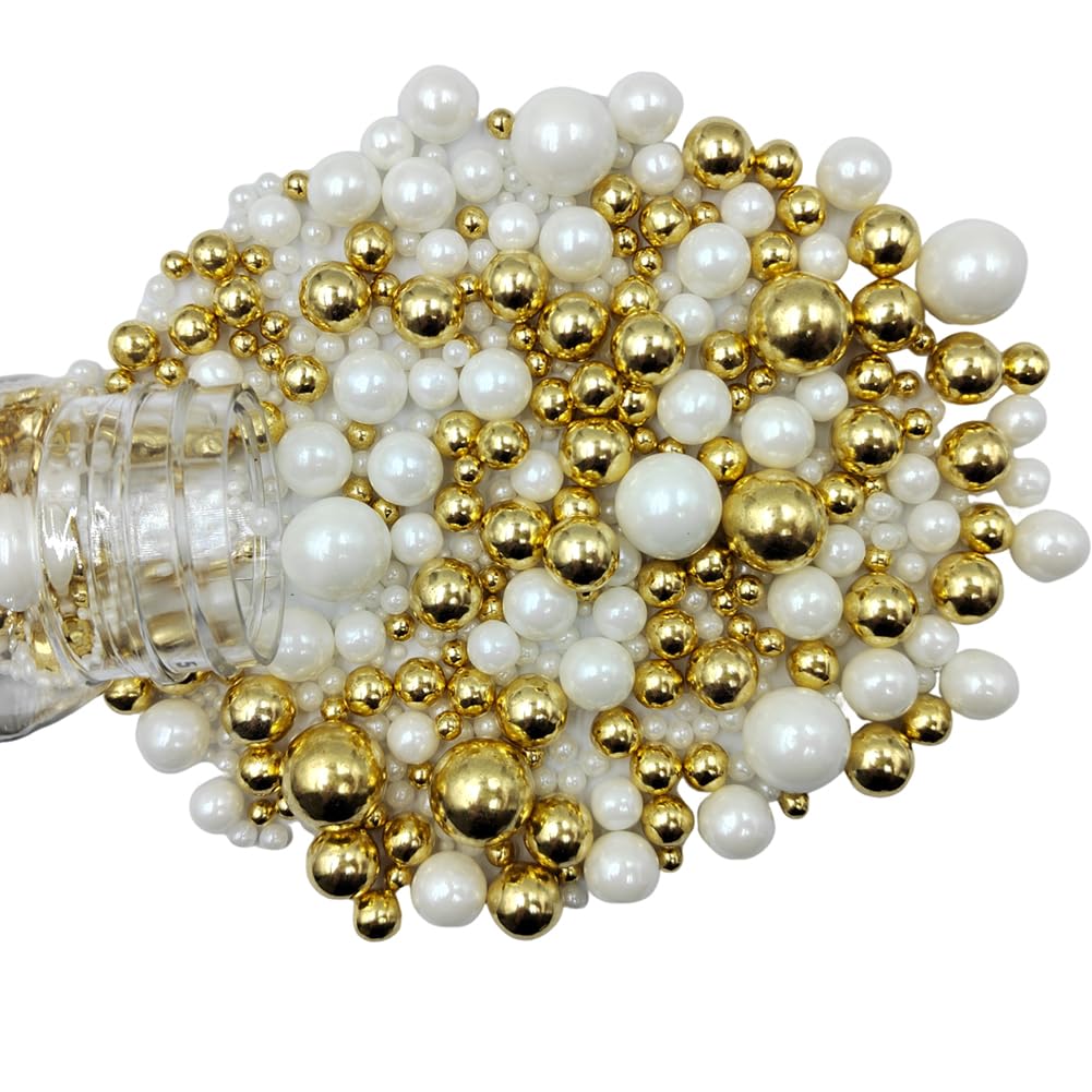 Senchanting edible pearl sugar cake decorating sprinkles for cakes and cupcakes.