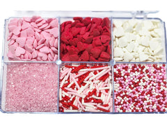 Senchanting pink heart sprinkles decorate Valentine's treats beautifully.