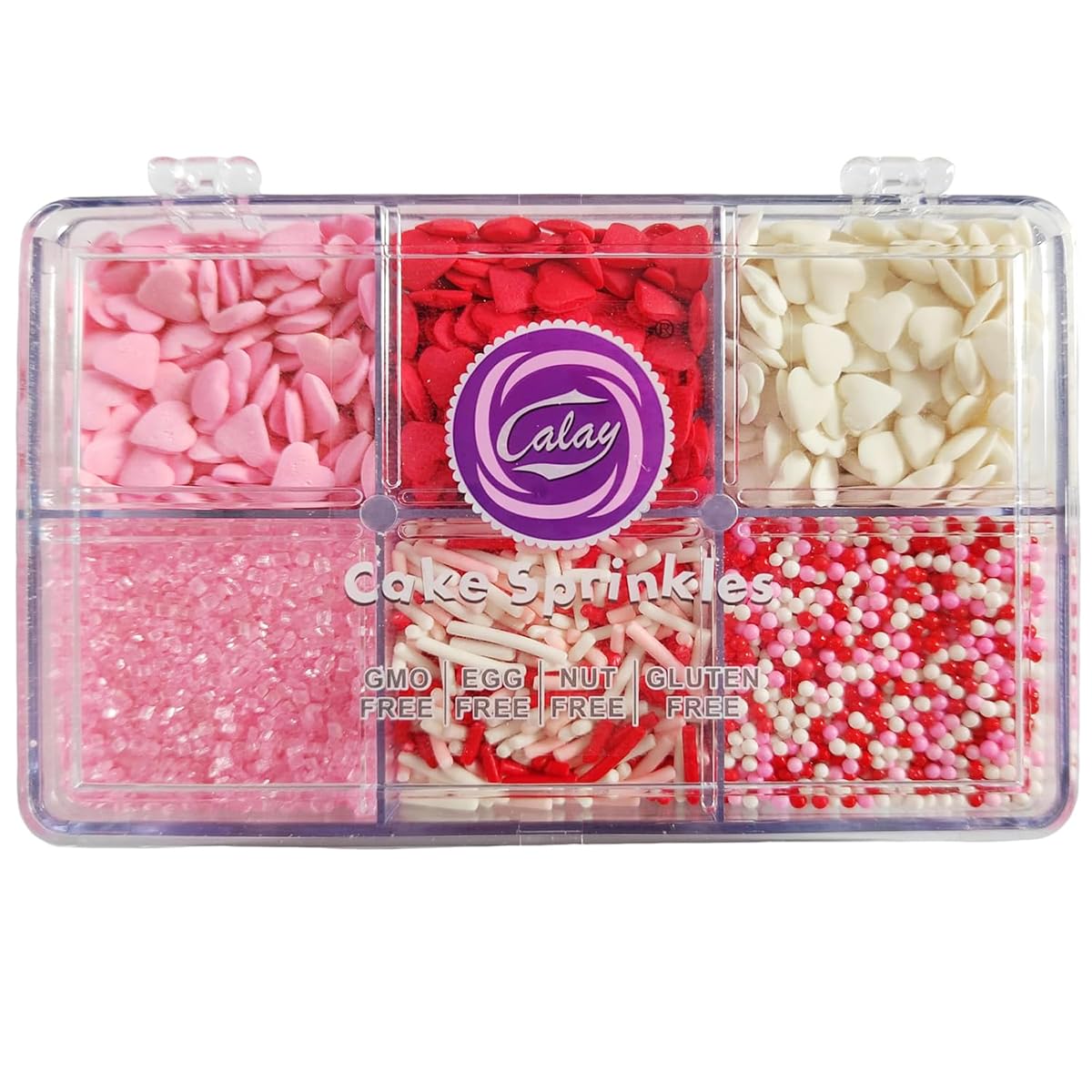 Senchanting red heart sprinkles add festive color to cookies and cupcakes.