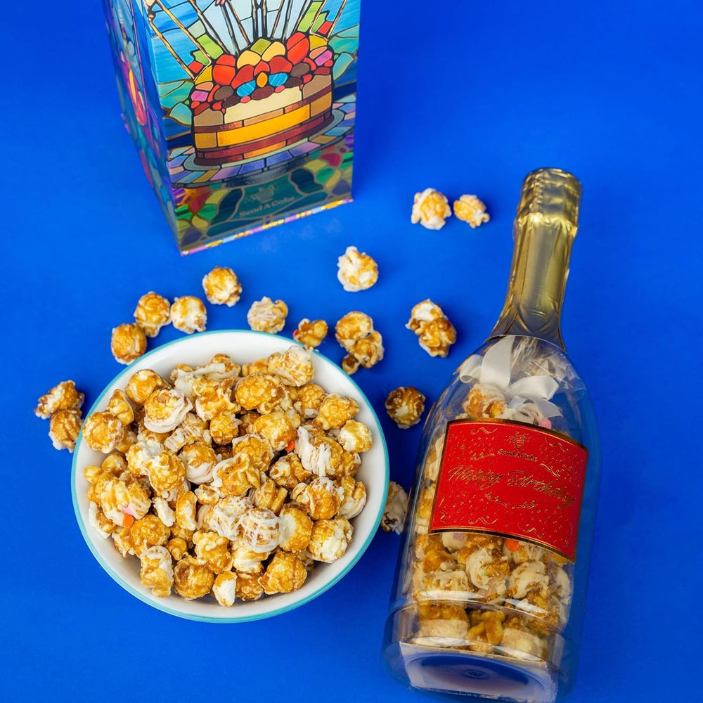 Send A Cake Birthday Bubble Box opening bubbles—instant burst of excitement.