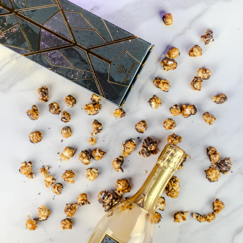 Send A Cake Luxe Bubble Box festive setup for celebration and sharing