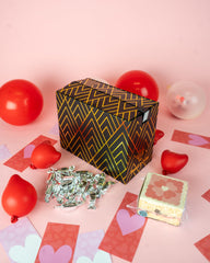 Send A Cake Luxe Love Shower Box unboxing moment—easy gifting with no assembly required.