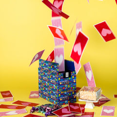 Send A Cake Birthday Love Shower Box in a blue box, ready to gift.