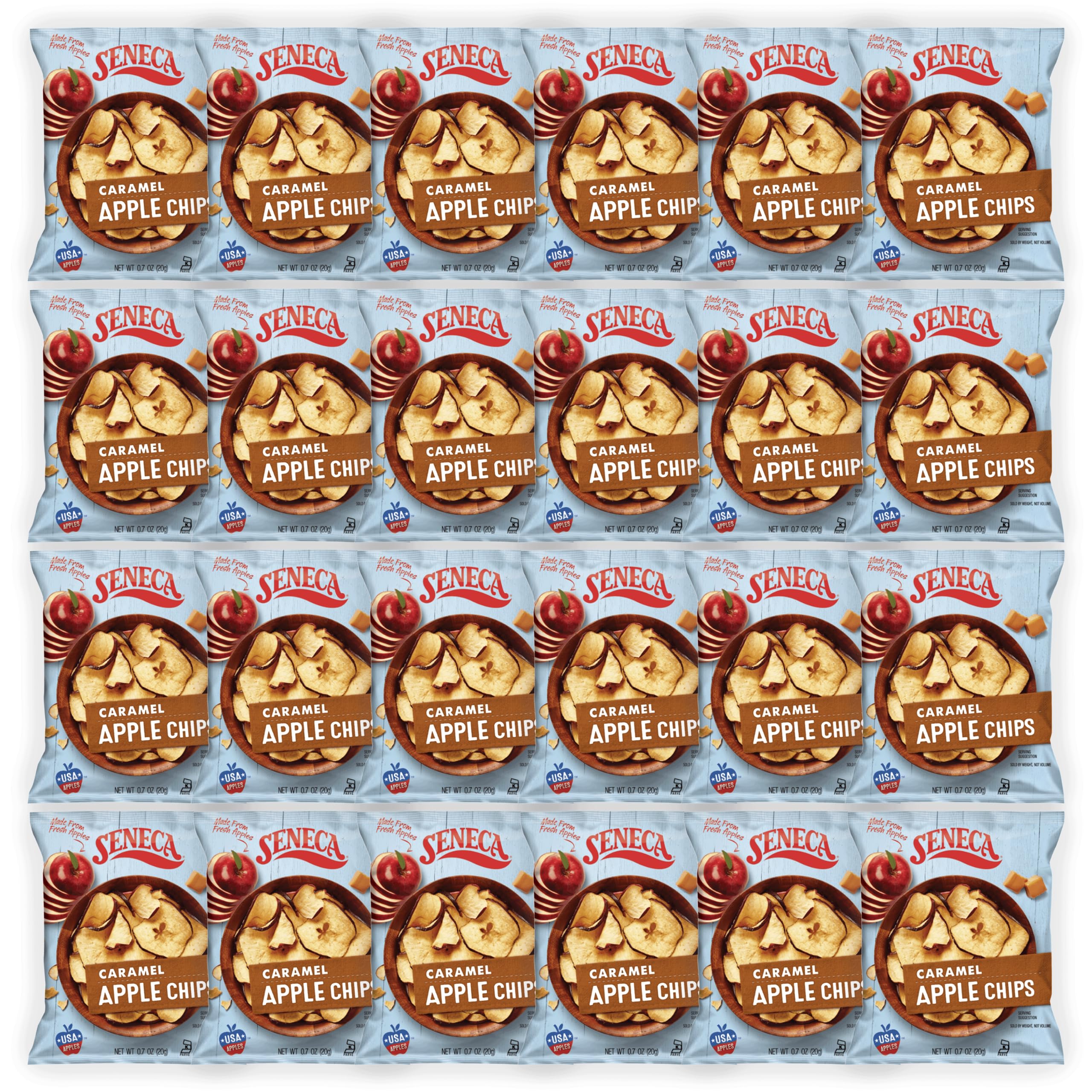 Seneca Caramel Apple Chips crisped-apple texture delivers a satisfying crunch.