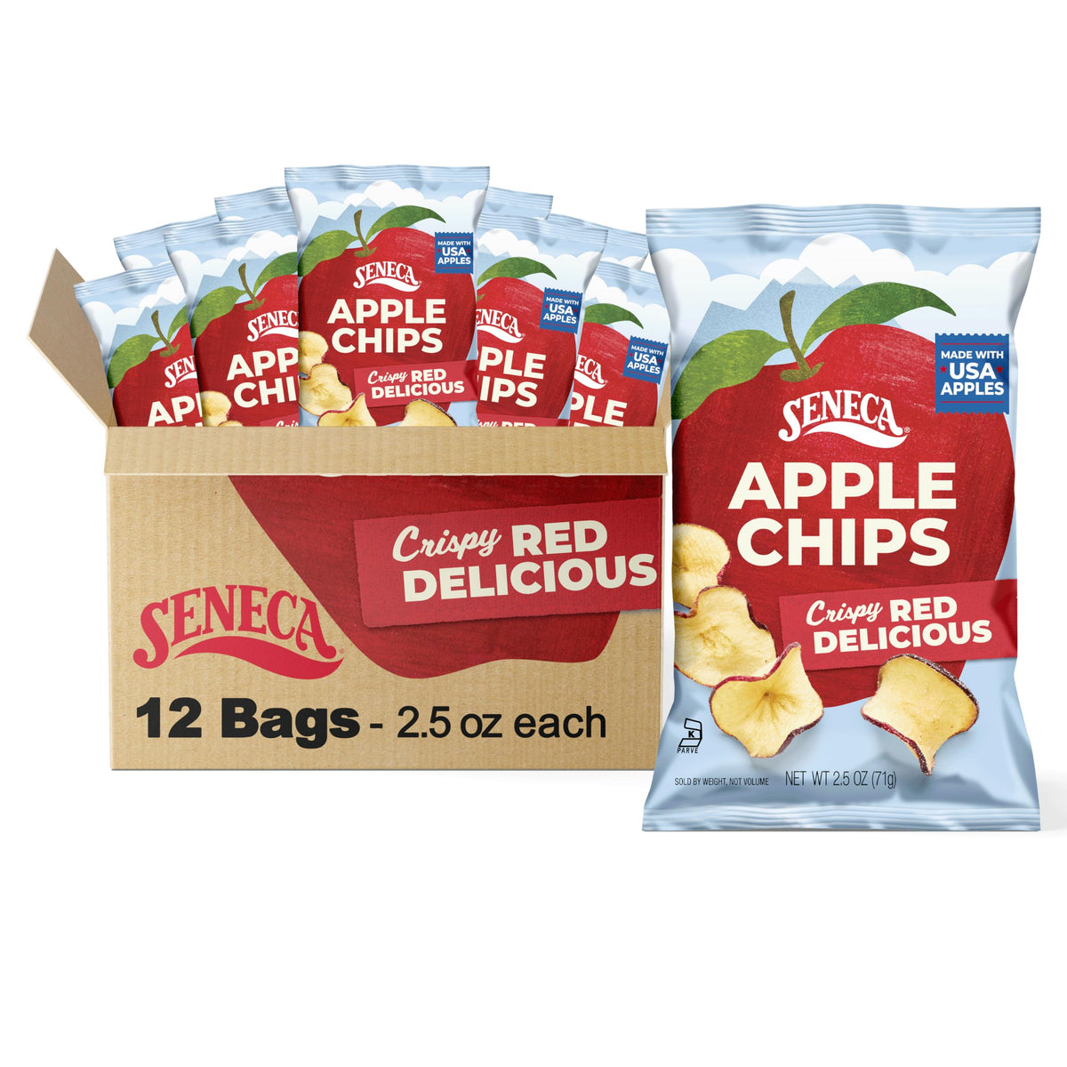 Seneca Original Apple Chips—crisped perfection from Red Delicious apples for a real fruit snack.