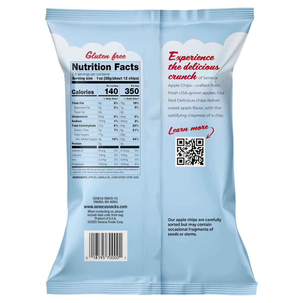 Seneca Original Apple Chips are perfect for quick snacking at work, school, or home.