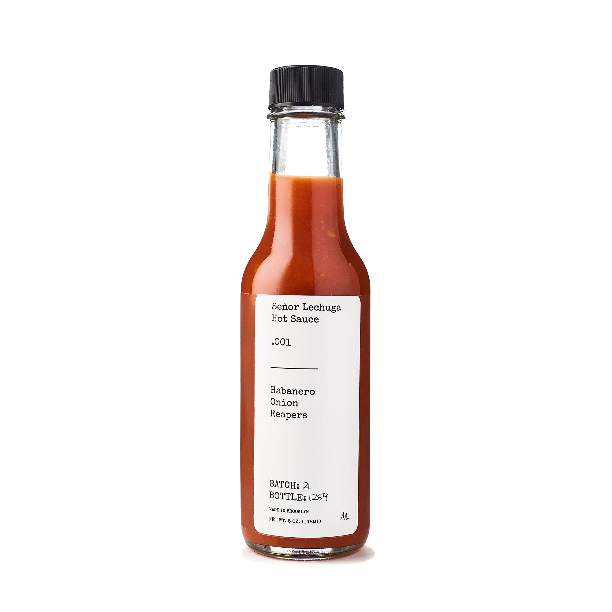 Señor Lechuga hot sauce bottle front highlighting bold Carolina Reaper heat and flavor.