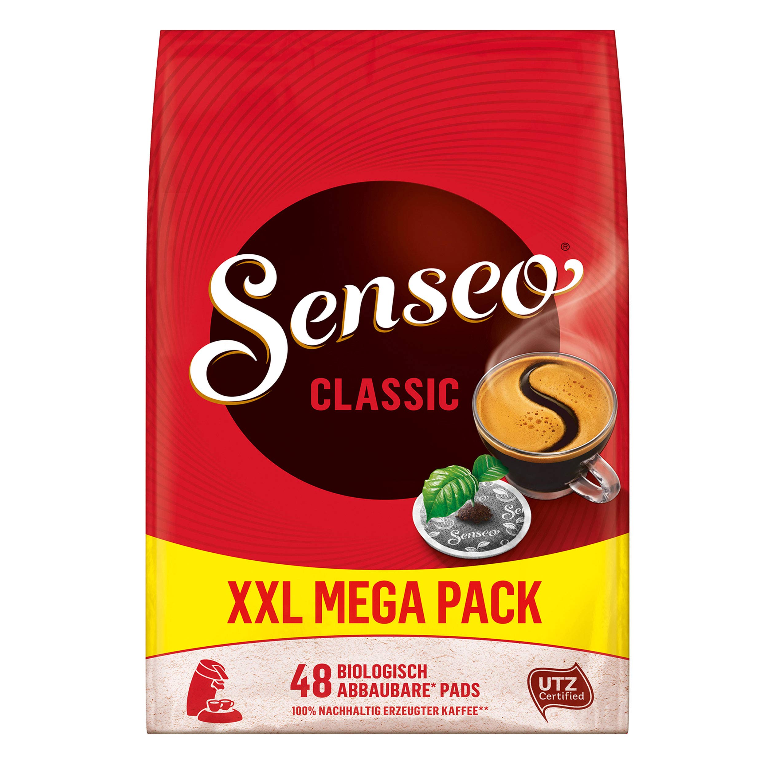 Senseo Classic crema close-up highlights cafe-style crema for rich at-home coffee.