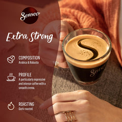 Crema-layer close-up shows rich velvety finish from Senseo.