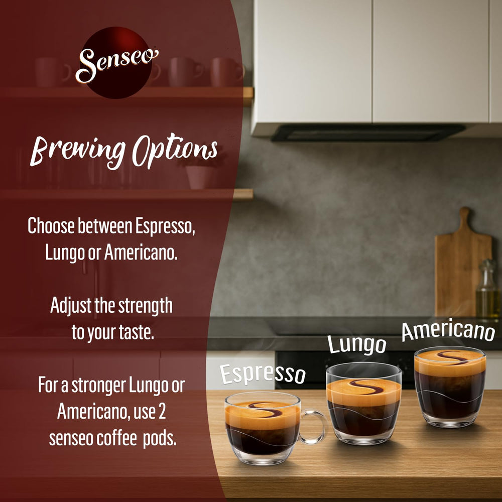 Elegant crema-topped cup brewed from Senseo Classic Medium Roast.