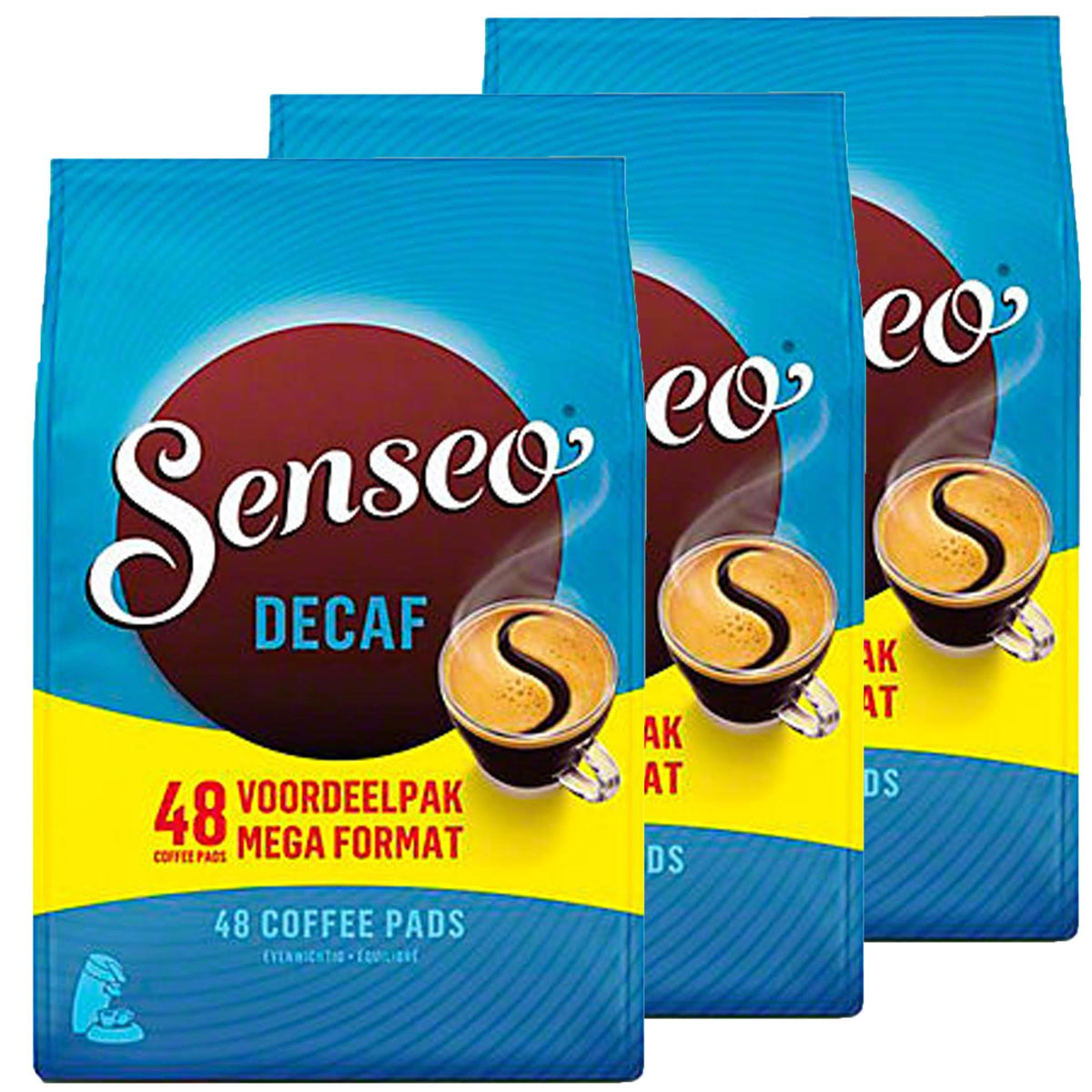 Senseo Decaf Medium Roast pods with velvety crema for a café-style finish at home.