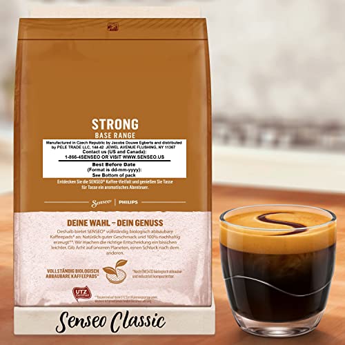 Office desk scene with Senseo Strong Dark Roast ready for daily coffee.