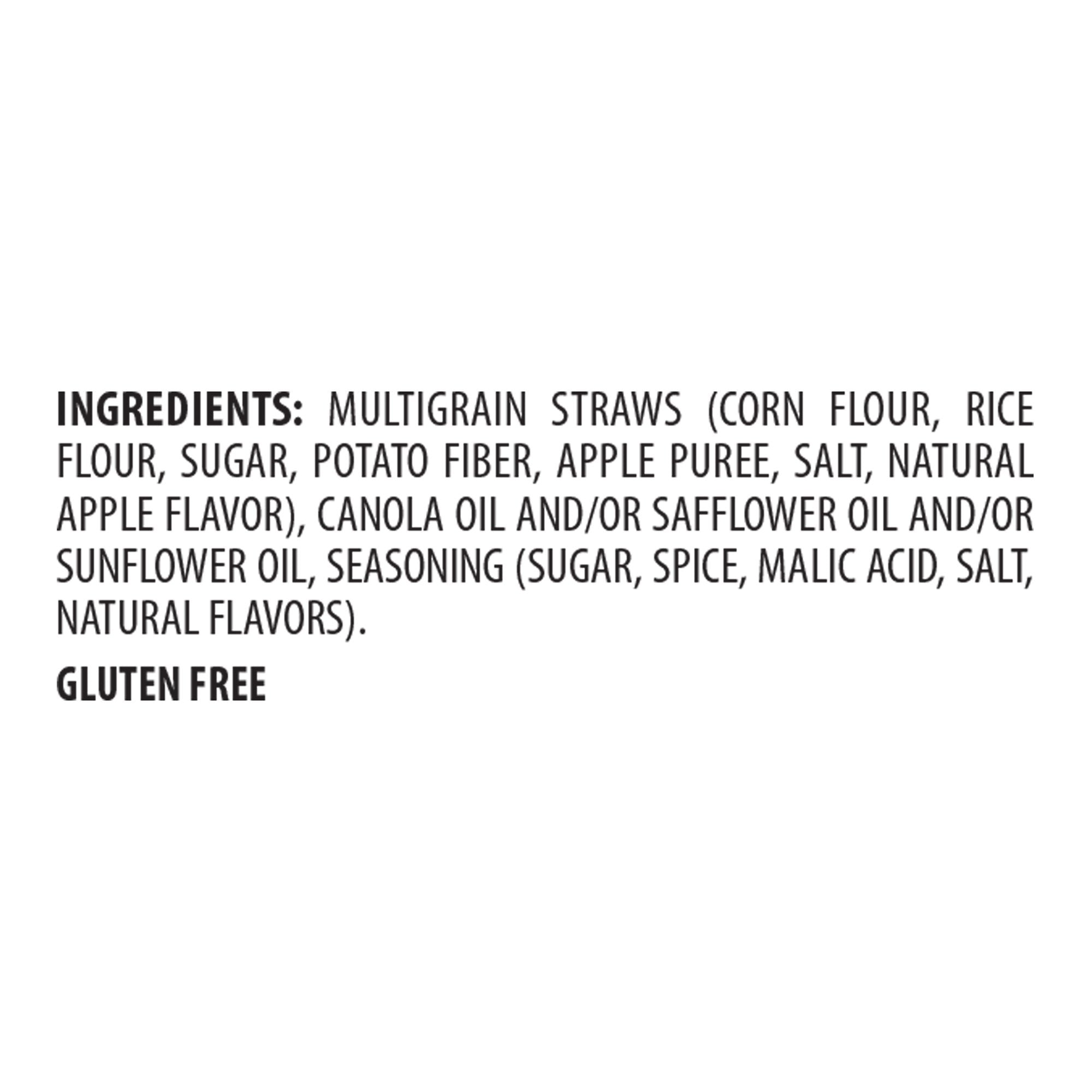 Sensible Portions Garden Veggie Cinnamon Straws ingredients view, no artificial flavors for clean snacking.