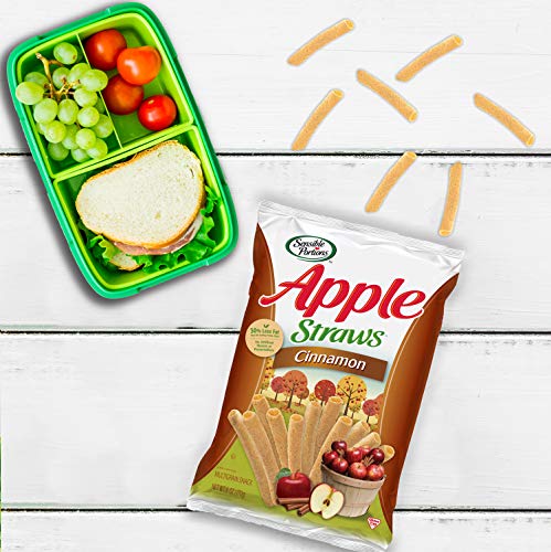 Sensible Portions Garden Veggie Cinnamon Straws nutrition panel, 30% less fat than leading potato chips.