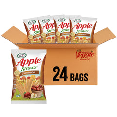 Sensible Portions Veggie Straws Apple Cinnamon snack in a 24-pack box for lunchboxes