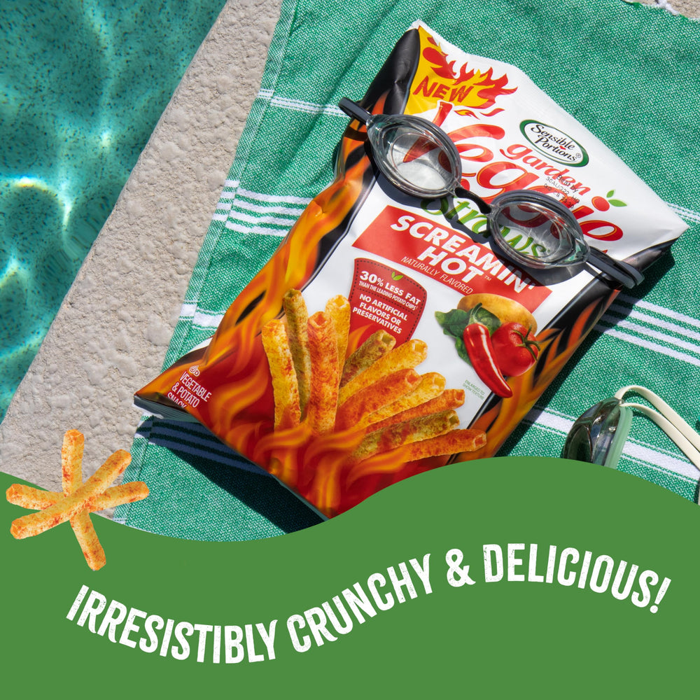 Sensible Portions Garden Veggie Straws gluten-free symbol supports inclusive snacking.