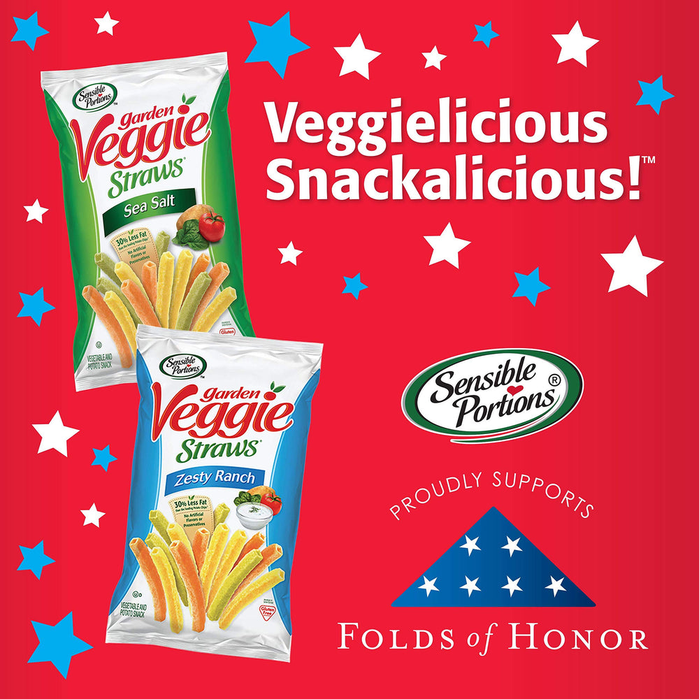 Sensible Portions veggie straws kosher and gluten-free certification visible