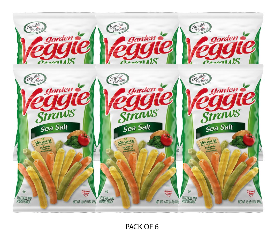 Sensible Portions Garden Veggie Straws show 30% less fat per serving