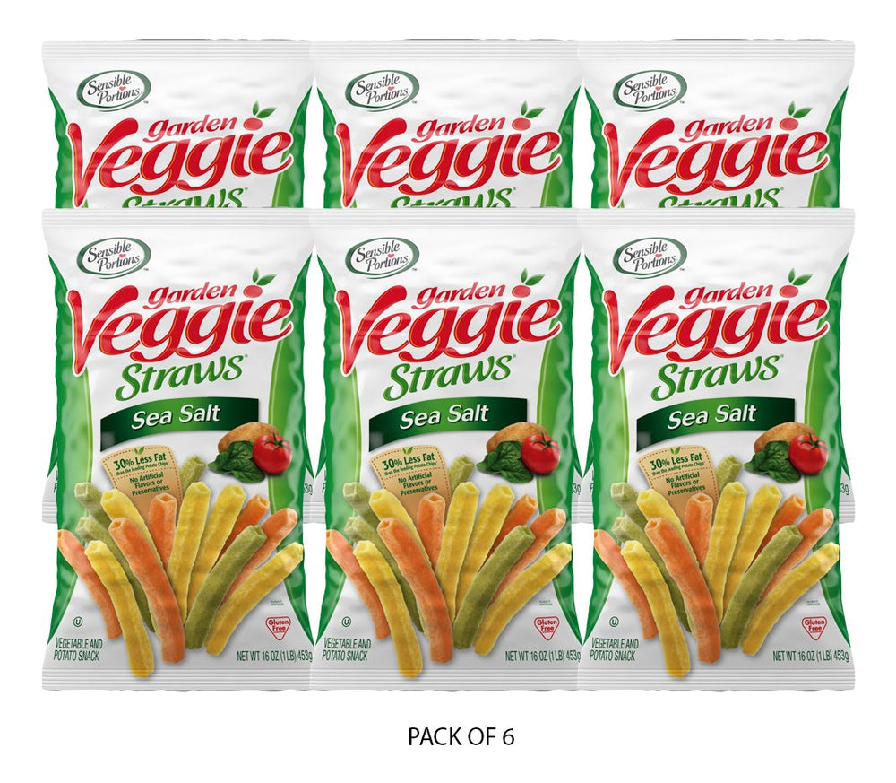 Sensible Portions Garden Veggie Straws show 30% less fat per serving