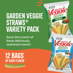 Sensible Portions Veggie Straws close-up – light, crispy texture ideal for snacking on the go.