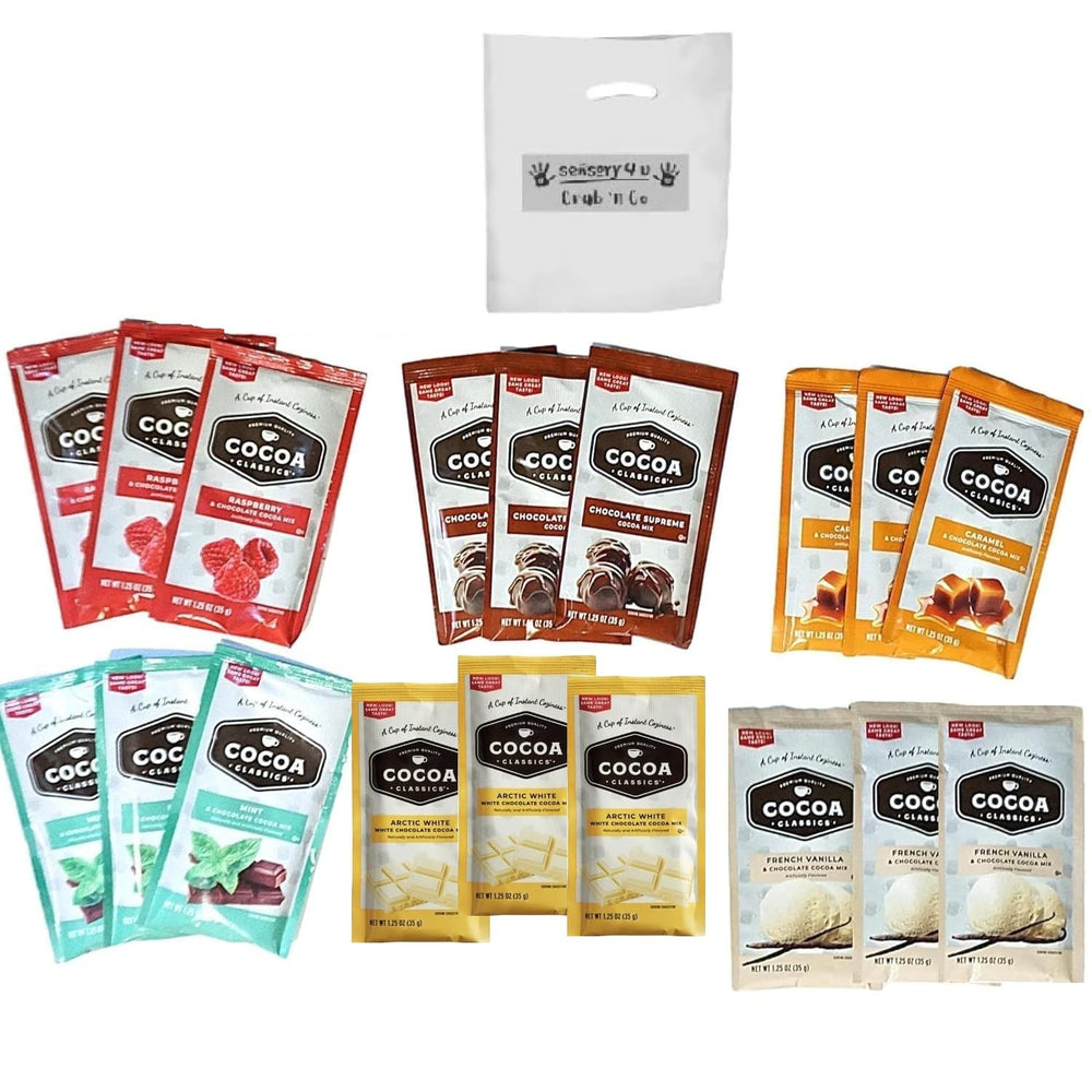 Sensory4U Land O Lakes cocoa grab bag with 18 packets for quick, comforting hot chocolate moments.