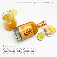 Sentia Gaba Gold bottle being poured for non-alcoholic serving