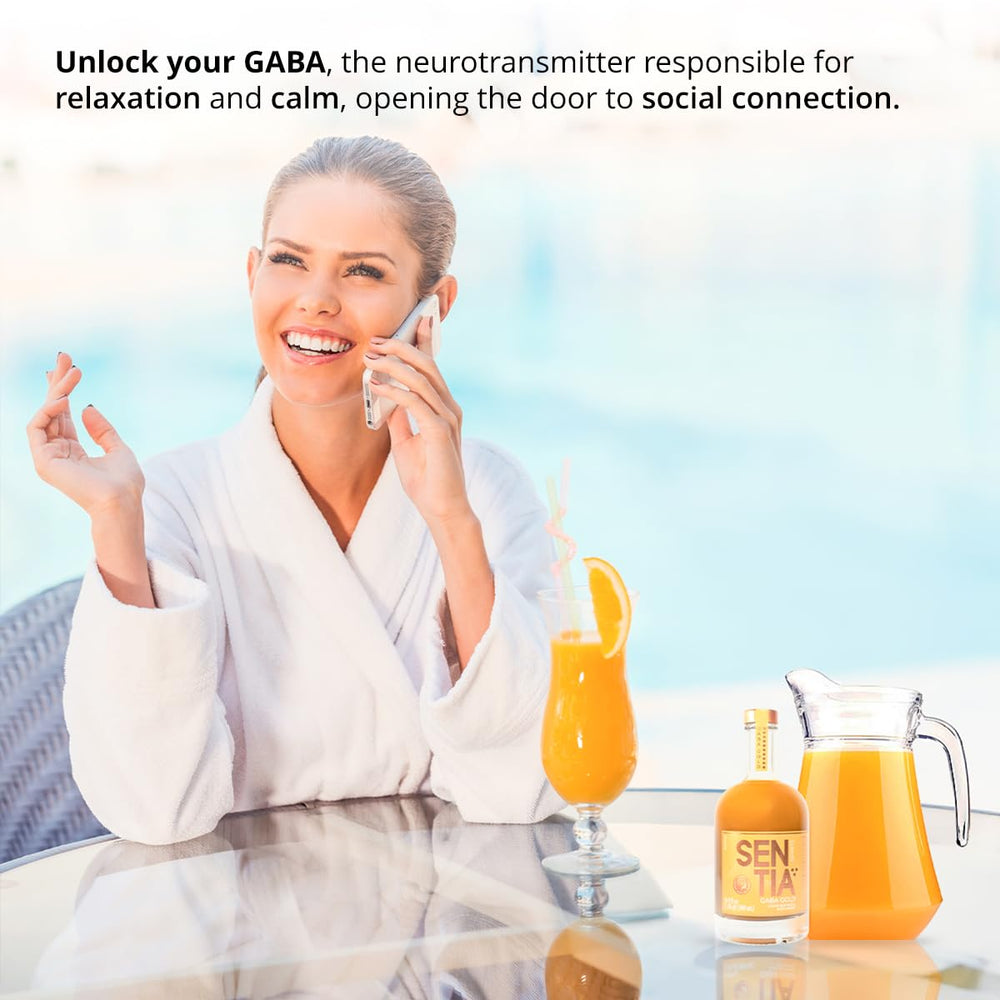Sentia Gaba Gold label close-up highlighting branding