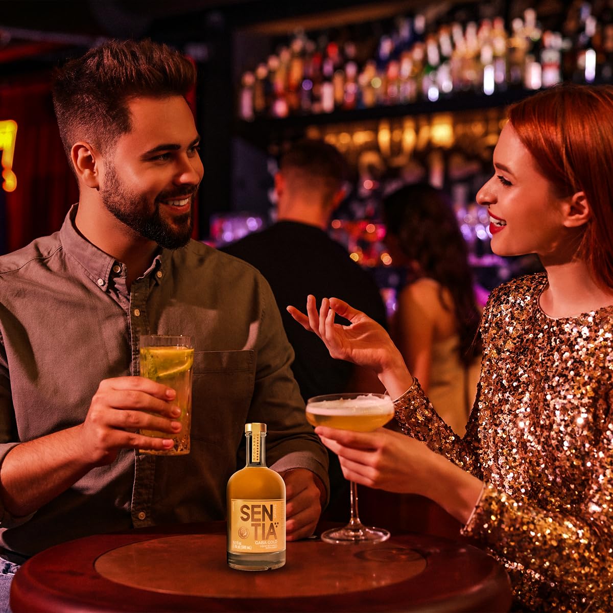 Sentia Gaba Gold served over ice in a low-calorie mocktail