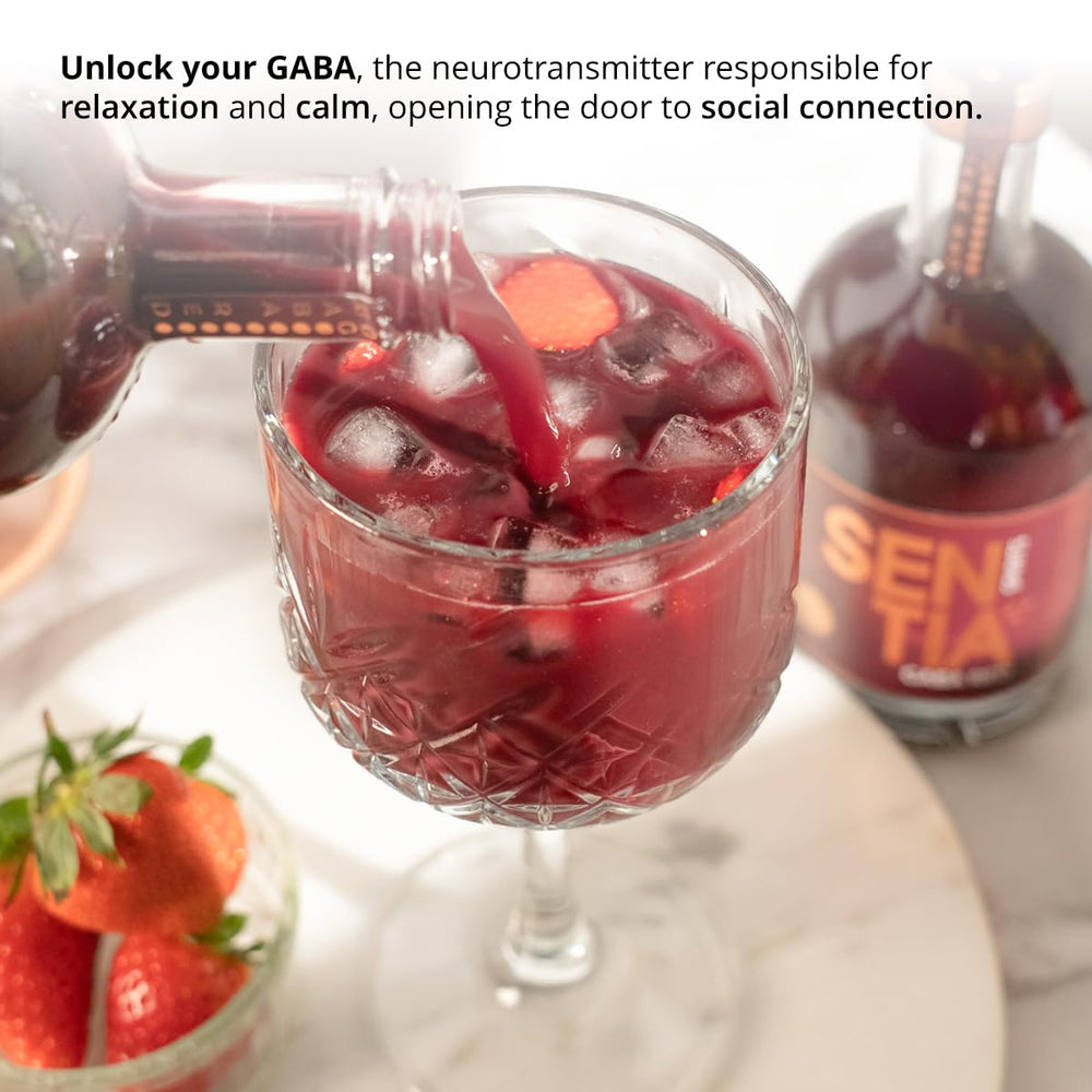 Sentia Gaba Red mocktail setup with tonic demonstrates easy mixer pairing