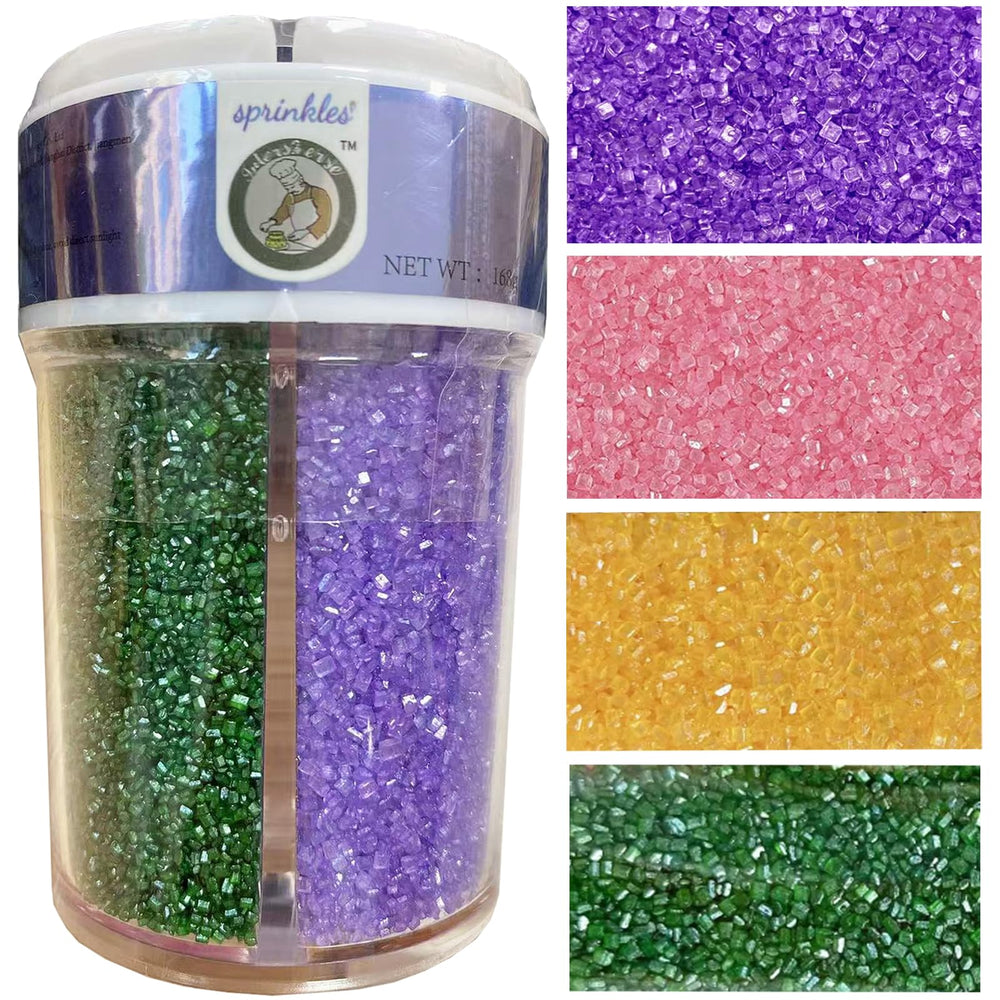 Sentovac 4-Colors sanding sugar purple sprinkle on cookies for festive decor.