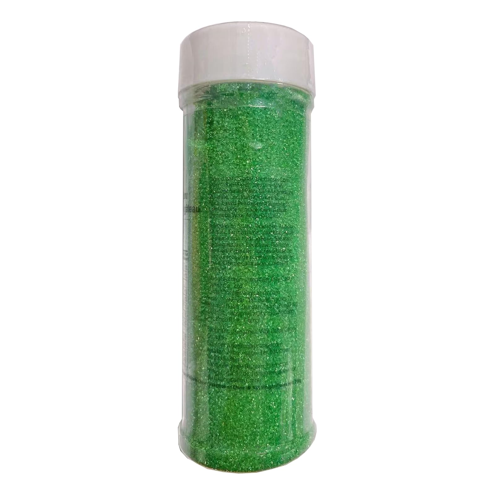 Sentovac green sanding sugar packaging shows production dates and freshness